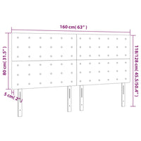 Testiera a LED Marrone Scuro 160x5x118/128 cm in Tessuto cod mxl 50158