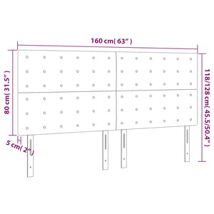 Testiera a LED Crema 160x5x118/128 cm in Tessuto 3122869