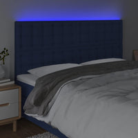 Testiera a LED Blu 180x5x118/128 cm in Tessuto 3122878