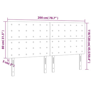 Testiera a LED nero 200x5x118/128cm in Tessuto cod mxl 52073