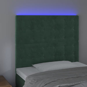 Testiera a LED verde Scuro 80x5x118/128 cm in Vellutocod mxl 121739