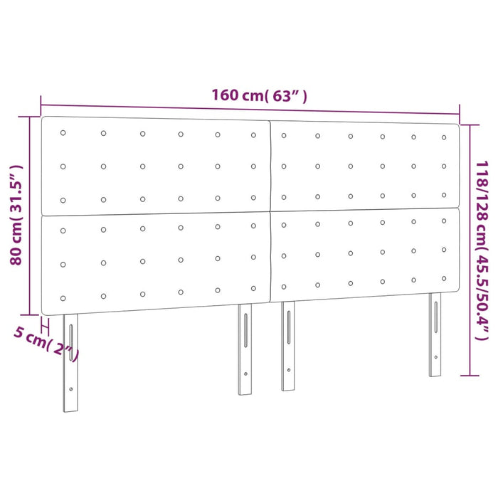 Testiera a LED Verde Scuro 160x5x118/128cm in Velluto 3122915