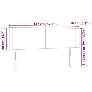 Testiera Grigio Chiaro a LED 147x16x78/88 cm in Tessuto 3122954