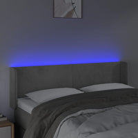 Testiera Grigio Chiaro a LED 147x16x78/88 cm in Velluto cod mxl 50366