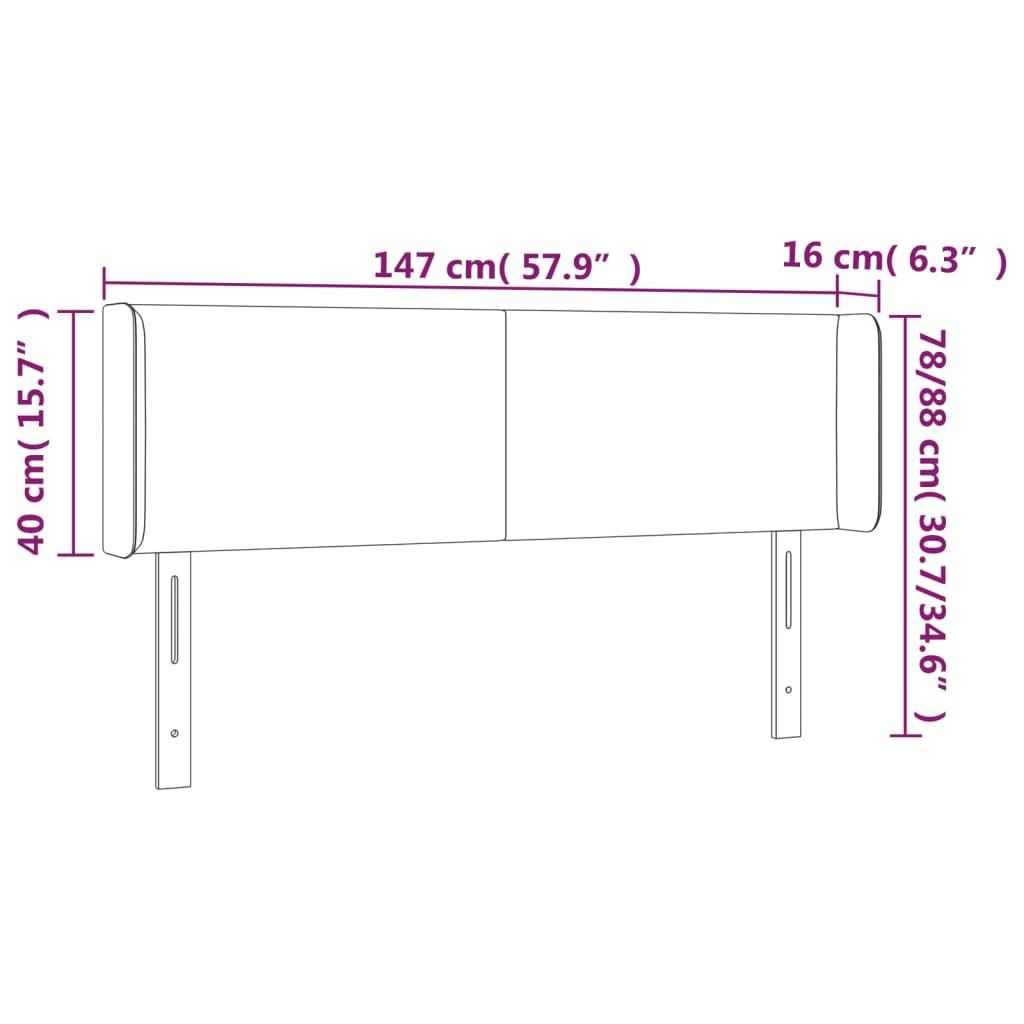 Testiera Grigio Chiaro a LED 147x16x78/88 cm in Velluto cod mxl 50366