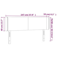 Testiera Grigio Chiaro a LED 147x16x78/88 cm in Velluto cod mxl 50366