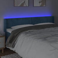 Testiera a LED Blu Scuro 183x16x78/88 cm in Velluto 3123020