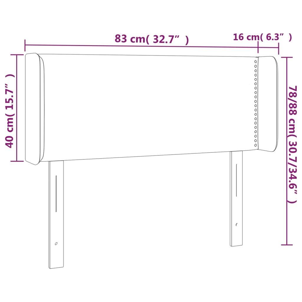 Testiera Grigio Chiaro a LED 83x16x78/88 cm in Tessuto 3123070