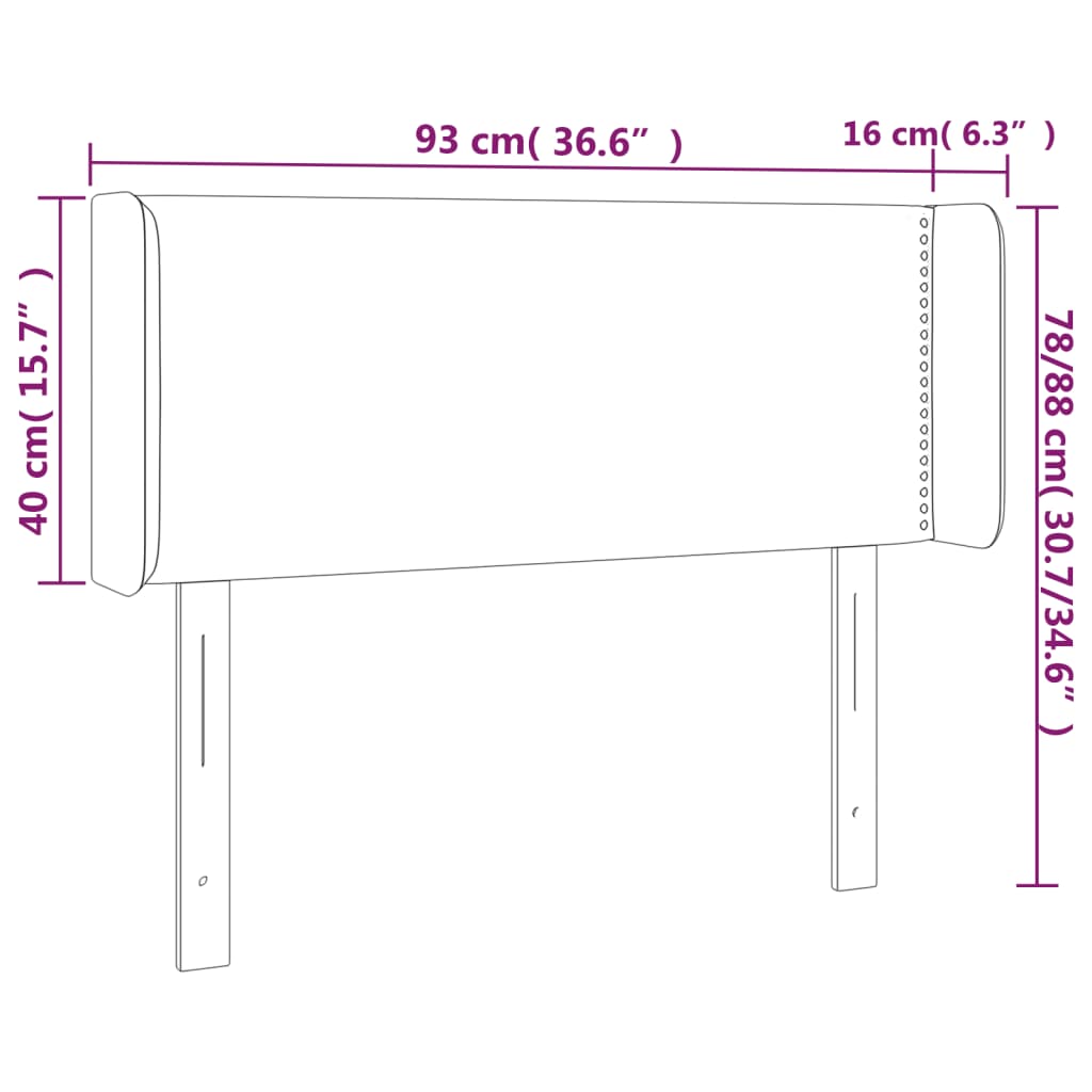 Testiera a LED Tortora 93x16x78/88 cm in Tessuto cod mxl 46727