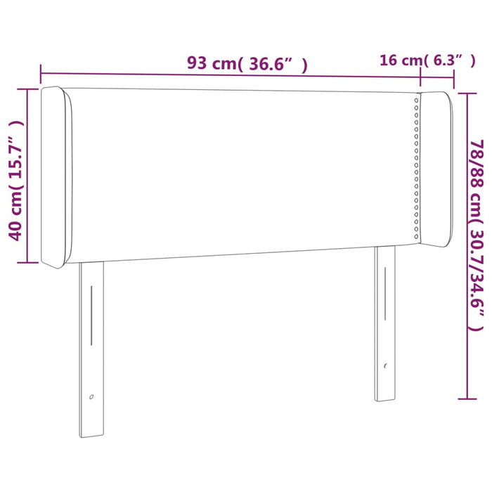 Testiera a LED Tortora 93x16x78/88 cm in Tessuto cod mxl 46727