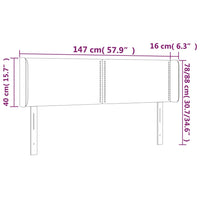 Testiera Grigio Chiaro a LED 147x16x78/88 cm in Tessuto cod mxl 46791