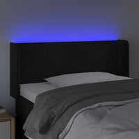 Testiera a LED Nera 83x16x78/88 cm in Velluto 3123128