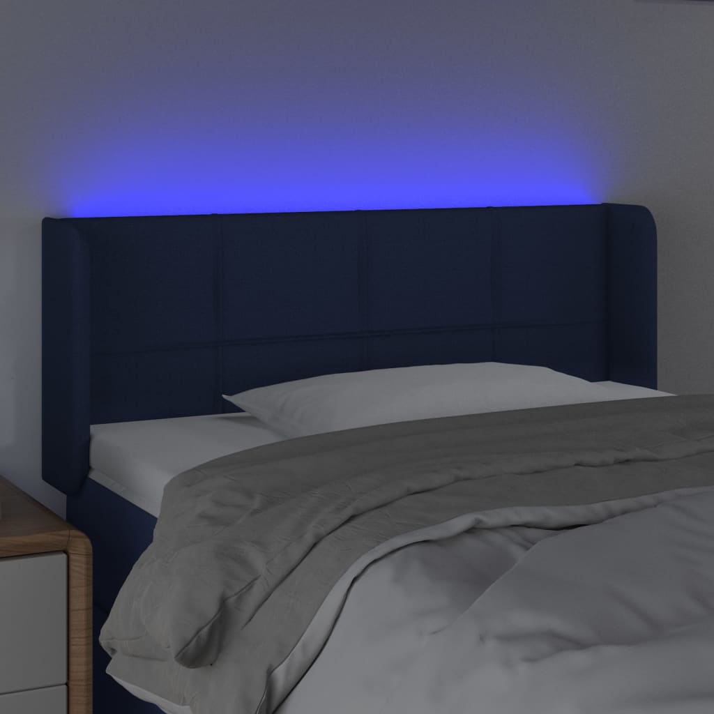 Testiera a LED Blu 83x16x78/88 cm in Tessuto 3123216