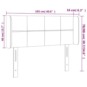 Testiera a LED Tortora 103x16x78/88 cm in Tessuto 3123230