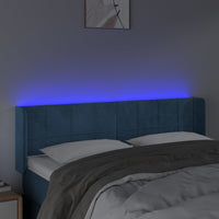 Testiera a LED Blu Scuro 147x16x78/88 cm in Velluto 3123288