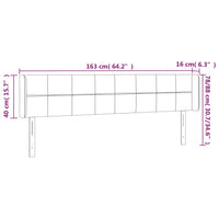 Testiera a LED Grigio Chiaro 163x16x78/88 cm in Velluto cod mxl 47349