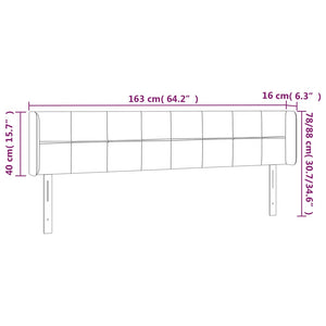 Testiera a LED Grigio Chiaro 163x16x78/88 cm in Velluto cod mxl 47349