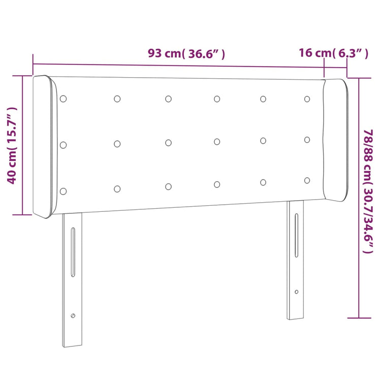 Testiera a LED Nera 93x16x78/88 cm in Similpelle cod mxl 48834