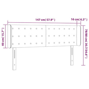 Testiera a LED Bianca 147x16x78/88 cm in Similpelle 3123327