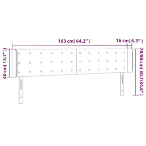 Testiera a LED Grigio 163x16x78/88 cm in Similpelle 3123336