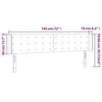 Testiera a LED Nera 183x16x78/88 cm in Similpelle cod mxl 48839