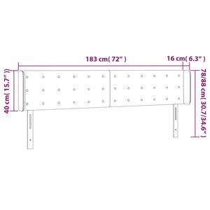 Testiera a LED Grigia 183x16x78/88 cm in Similpelle cod mxl 52788