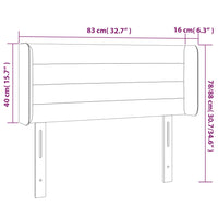 Testiera a LED Nera 83x16x78/88 cm in Tessuto 3123352