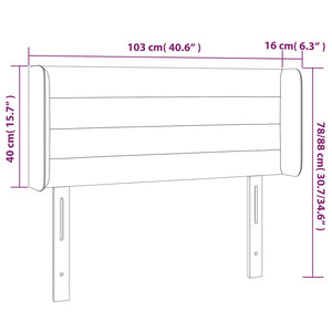 Testiera a LED Tortora 103x16x78/88 cm in Tessuto cod mxl 48149