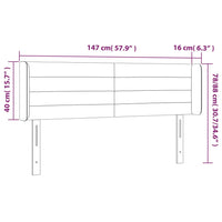 Testiera Grigio Chiaro a LED 147x16x78/88 cm in Tessuto 3123374