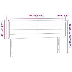 Testiera Grigio Chiaro a LED 147x16x78/88 cm in Tessuto 3123374