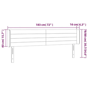 Testiera a LED Grigio Scuro 183x16x78/88 cm in Tessuto cod mxl 51938