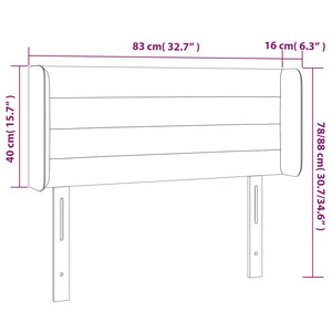 Testiera a LED Grigio Chiaro 83x16x78/88 cm in Velluto 3123406