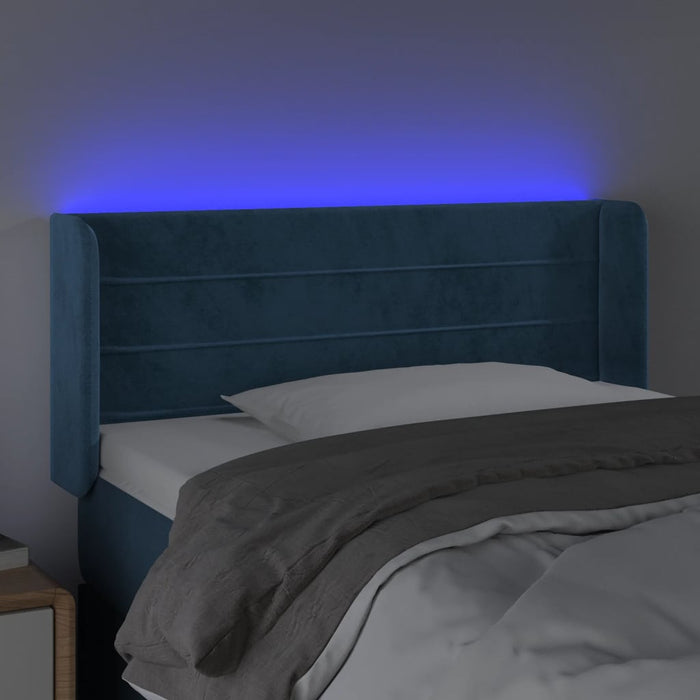 Testiera a LED Blu Scuro 83x16x78/88 cm in Velluto 3123410