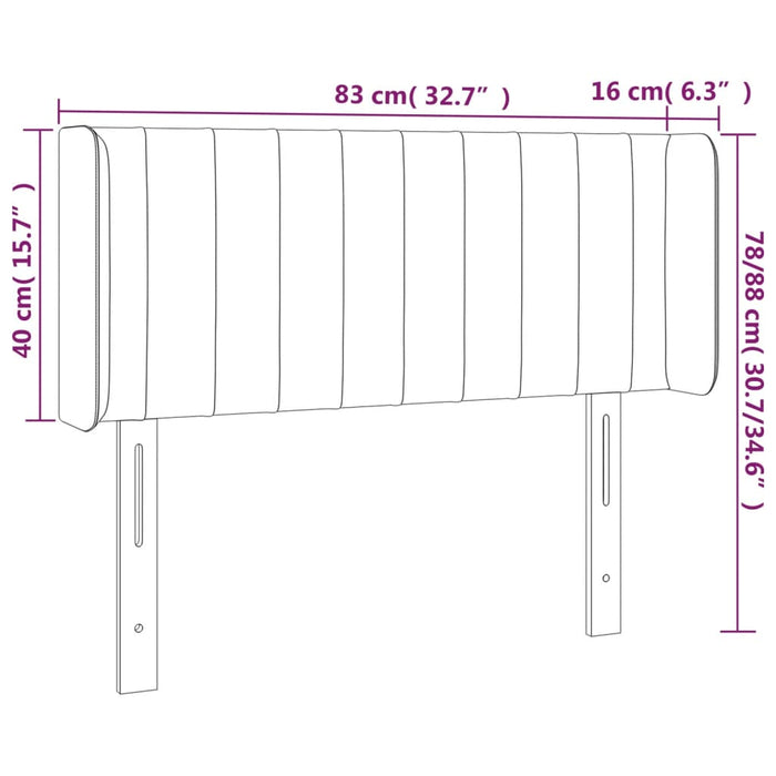 Testiera a LED Marrone Scuro 83x16x78/88 cm in Tessuto 3123451