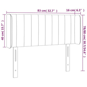 Testiera a LED Tortora 83x16x78/88 cm in Tessuto 3123452