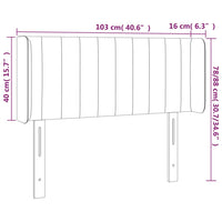 Testiera a LED Nera 103x16x78/88 cm in Tessuto 3123466