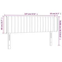 Testiera Grigio Chiaro a LED 147x16x78/88 cm in Velluto cod mxl 50981