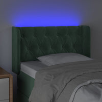 Testiera a LED Verde Scuro 83x16x78/88 cm in Velluto cod mxl 47558