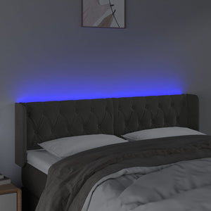 Testiera a LED Grigio Scuro 147x16x78/88 cm in Velluto cod mxl 51637