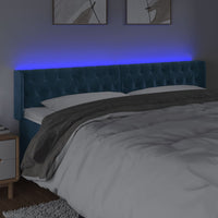 Testiera a LED Blu Scuro 183x16x78/88 cm in Velluto 3123636