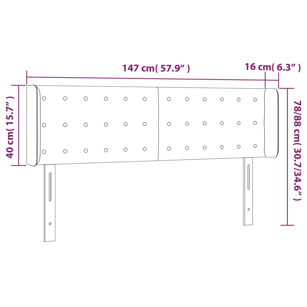 Testiera Grigio Chiaro a LED 147x16x78/88 cm in Tessuto cod mxl 49918