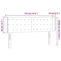 Testiera a LED Crema 147x16x78/88 cm in Tessuto 3123673