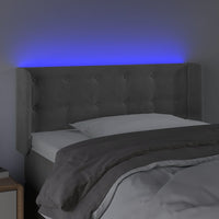 Testiera a LED Grigio Chiaro 83x16x78/88 cm in Velluto cod mxl 47021