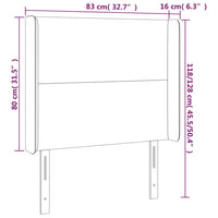 Testiera a LED Grigio Scuro 83x16x118/128 cm in Tessuto cod mxl 49753