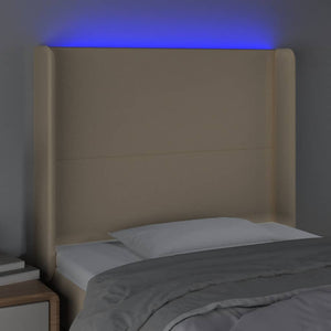 Testiera a LED crema 93x16x118/128 cm in Tessuto 3123755