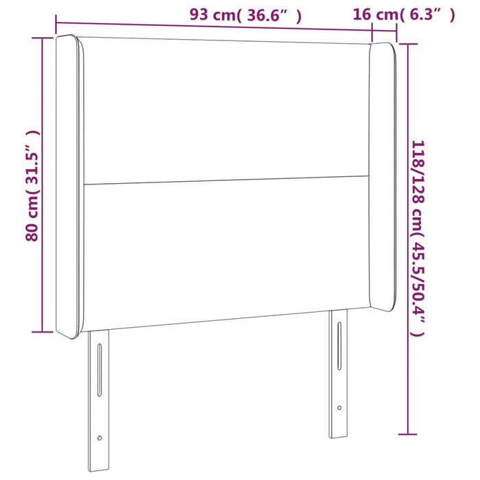 Testiera a LED crema 93x16x118/128 cm in Tessuto 3123755