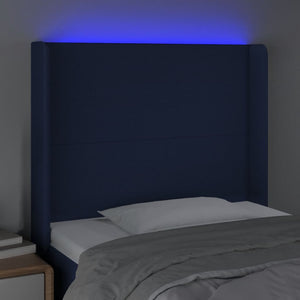 Testiera a LED Blu 93x16x118/128 cm in Tessuto cod mxl 53034