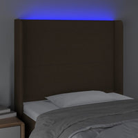 Testiera a LED Marrone Scuro 103x16x118/128 cm in Tessuto cod mxl 51997