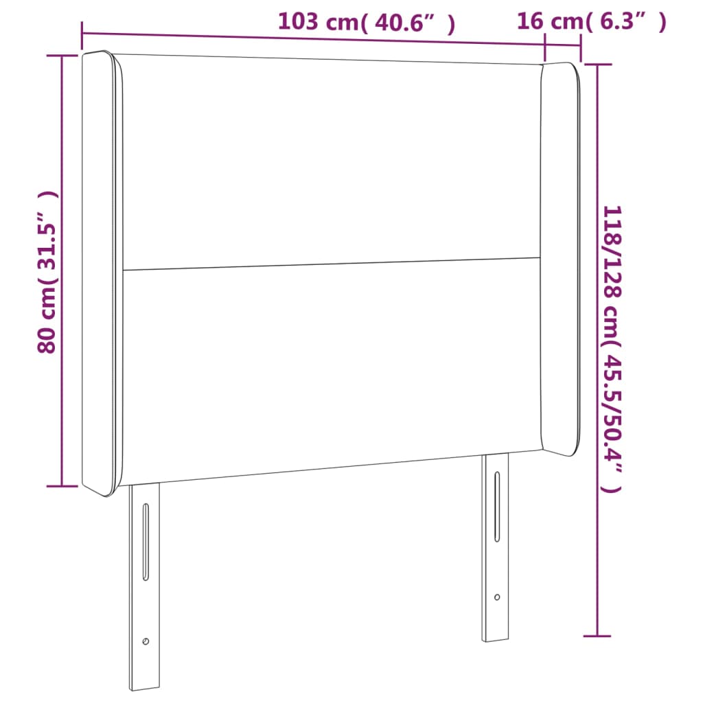 Testiera a LED Marrone Scuro 103x16x118/128 cm in Tessuto cod mxl 51997