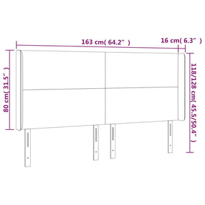 Testiera a LED GrigioScuro 163x16x118/128cm inTessuto cod mxl 49759